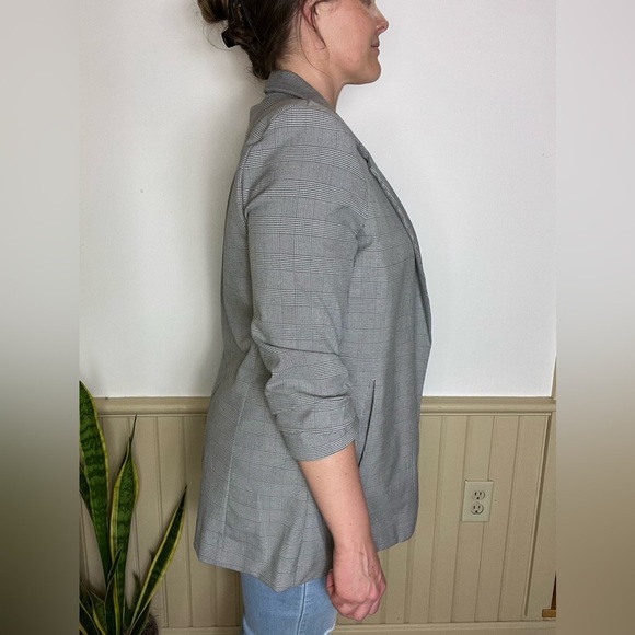 Maison d’Amelie Blazer Plaid Preppy Trending Pocket Open Jacket Women’s Sz L - Picture 5 of 9